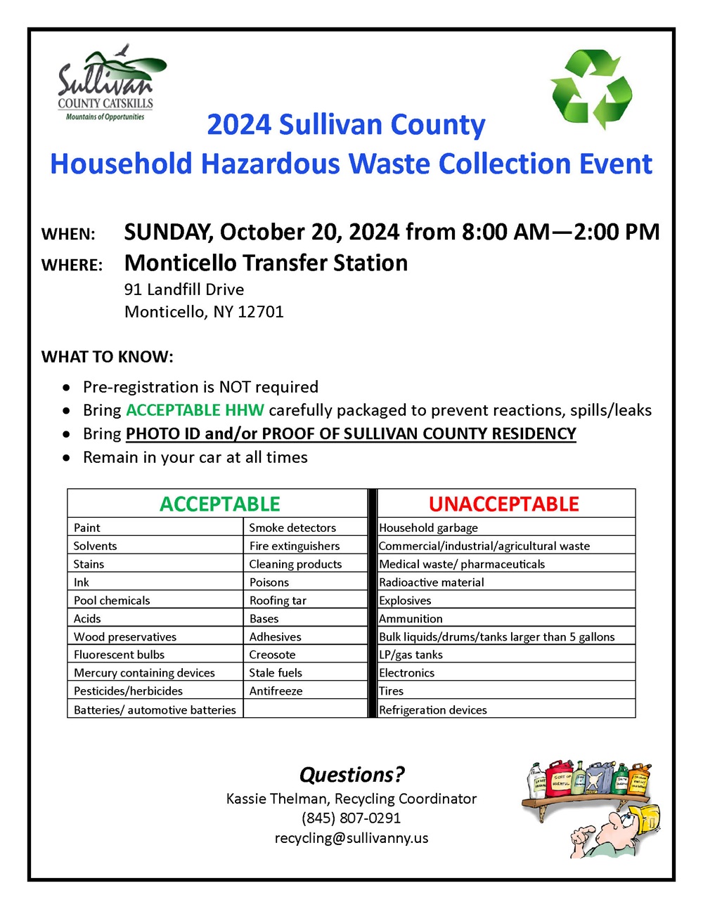 Sullivan County Household Hazardous Waste Day