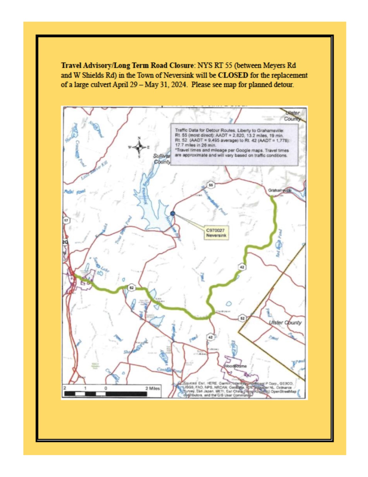 Travel Advisory 4/29-5/31/24