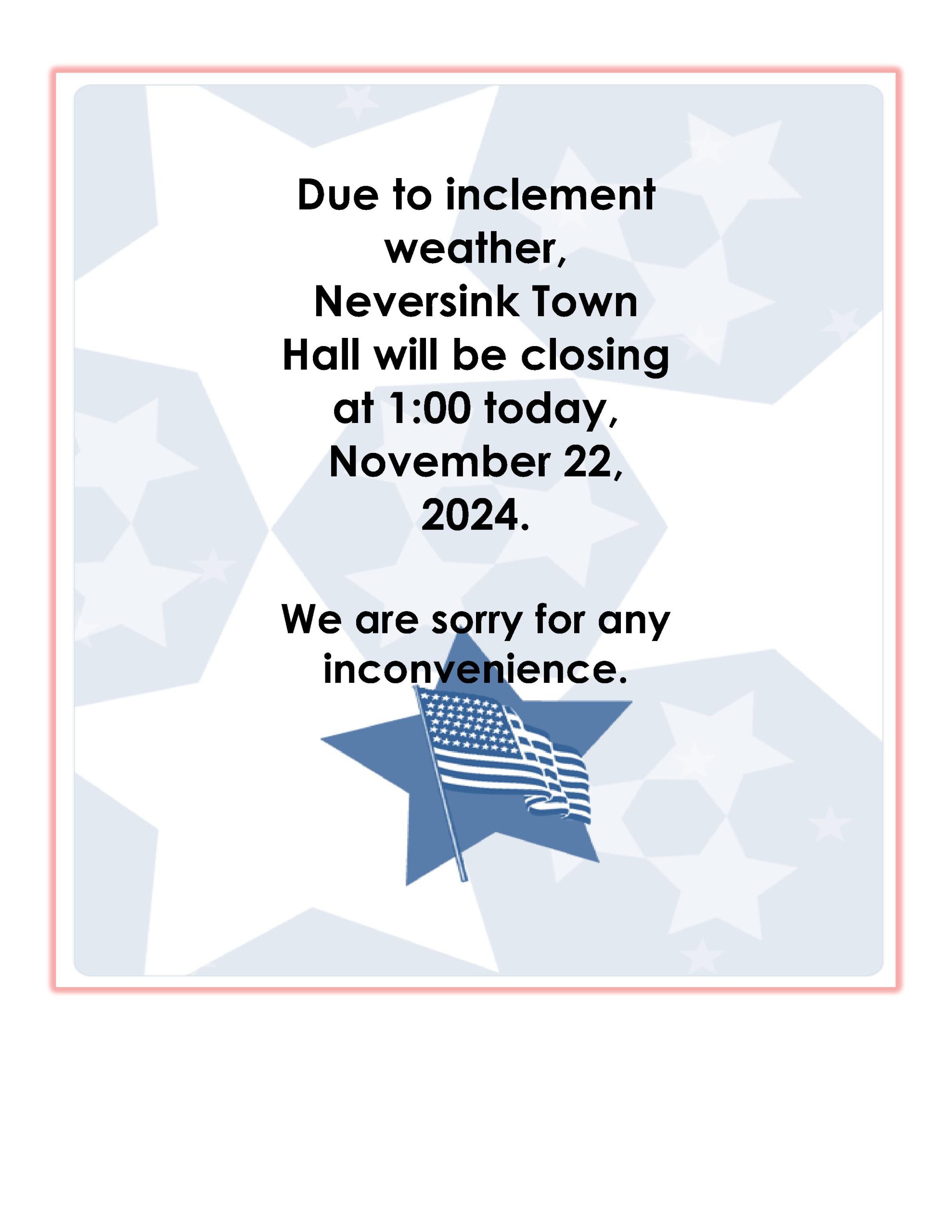 Town Hall Closure 11/22/2024