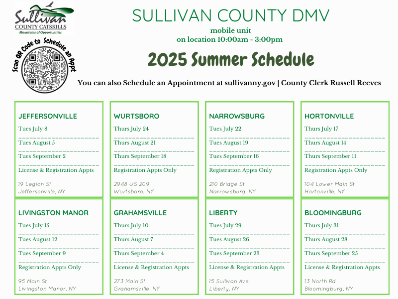 DMV Summer Schedule 2025