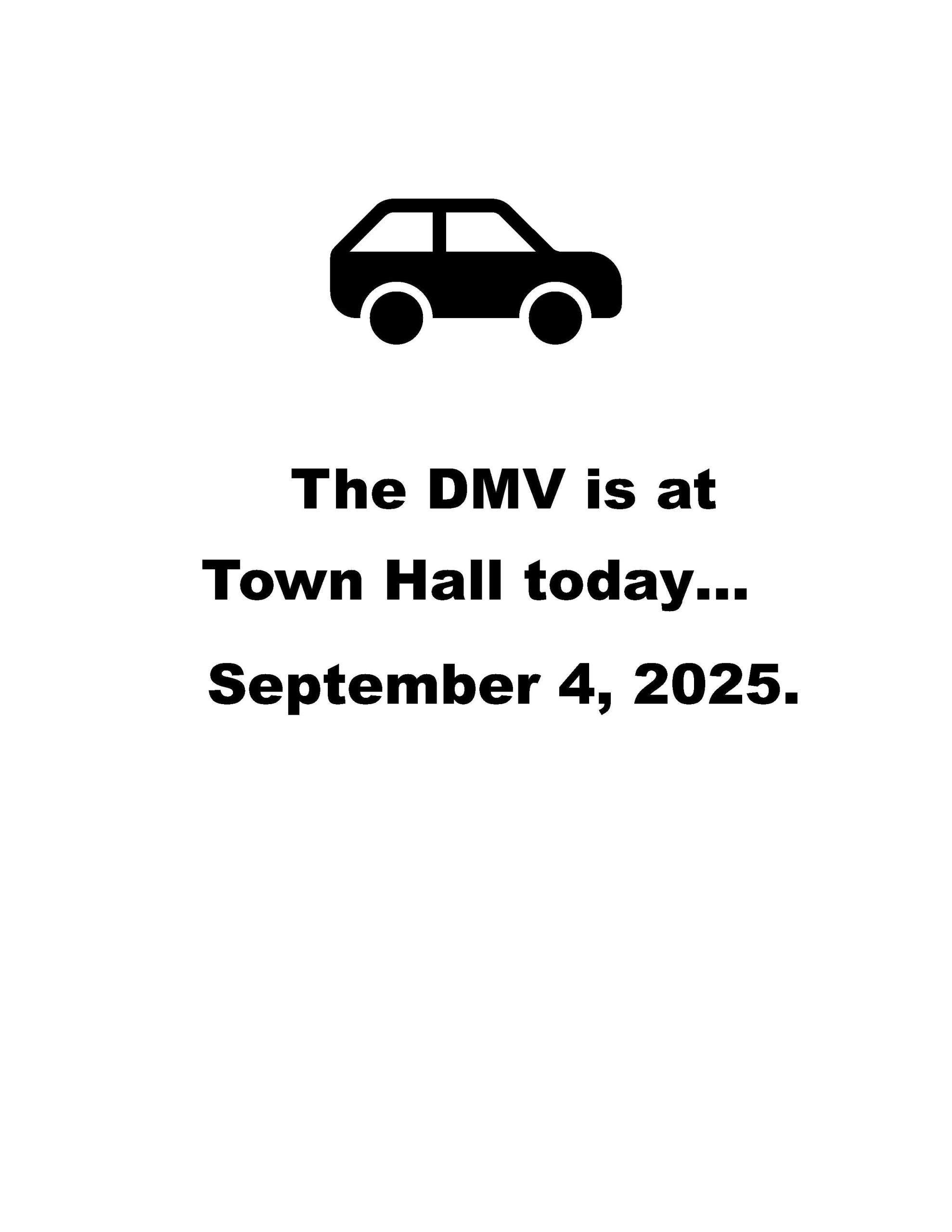 DMV- Town Hall 9/4/25